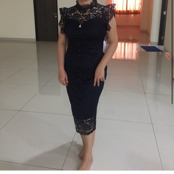 Enfocus Studio Lace Dress- blush pink - Picture 5 of 5